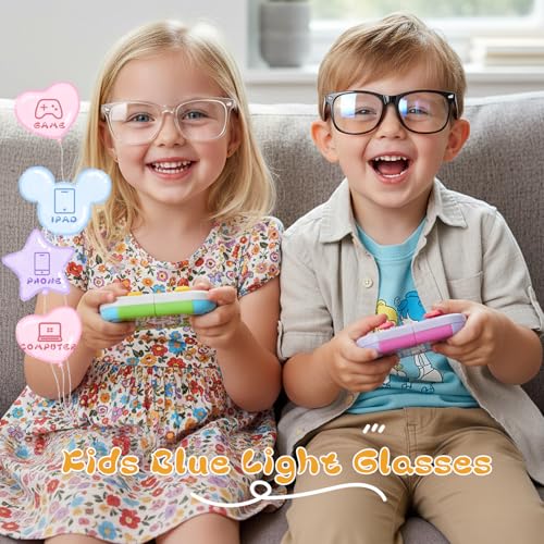 Image of Blue Light Blocking Glasses for Kids Boys Girls Computer Glasses TR90 Unbreakable Anti-Glare UV400 age 2-18