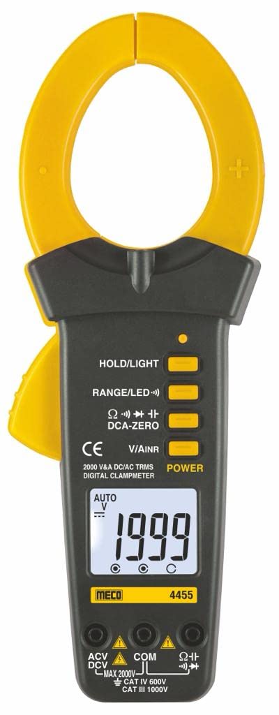 Meco Digital Clamp Meter 2000 V AC/DC TRMS Model 4455 for Solar Application 3 1/2 Digit, 1999 Count, Auto & Manual Ranging, Inrush Current, Back Light with Jaw Dia of 55 mm By Skyking (B09ZLHNP2D) Amazon Price History, Amazon Price Tracker