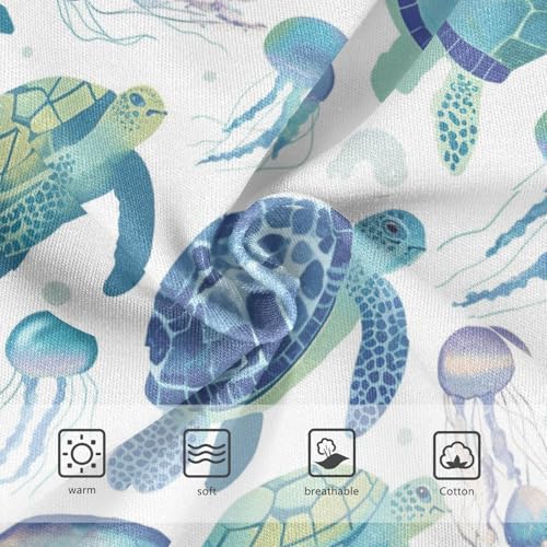 Wusikd Sea Turtle Girls' Underwear Cotton Jellyfish Girls Briefs Soft Toddler Underwear 2T3