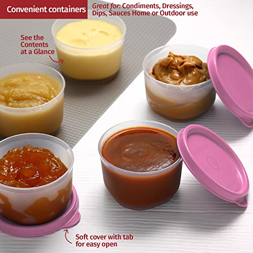 Image of Signoraware Mini Fresh BPA Free Plastic Containers (130ml x 8 | Set of 8 | Pink)