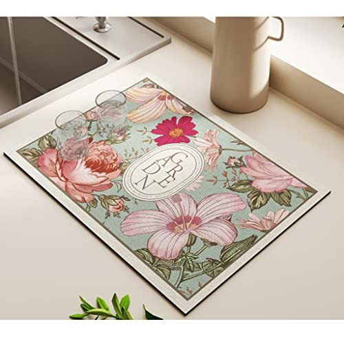 Tapete de drenaje de silicona absorbente y antideslizante de 30 cm para platos 5