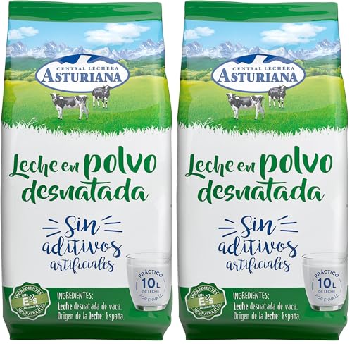 Central Lechera Asturiana Leche en Polvo Desnatada, Bolsa 1 kg (Paquete de 2)