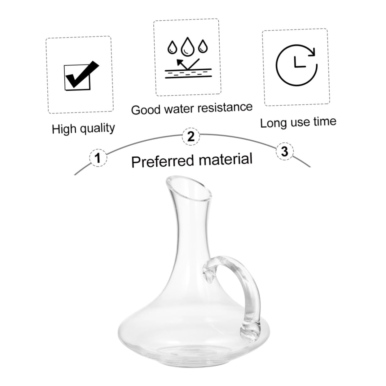 Carafe à Vin en Verre avec Poignée, Distributeur Décoratif pour Maison | Verre sans Plomb, Incision Arrondie, Usage Bar ou Table, Pièce Unique, pour Vin, Whisky et Fêtes