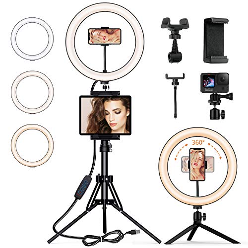 PEYOU NEWEST VERSION, 2021 polegadas, anel de luz LED de 152 cm, tripé e mini tripé, multifuncional aro de luz com tripé e suporte para tablet/telemóvel para TIK Tok/maquilhagem/Volg/Youtube