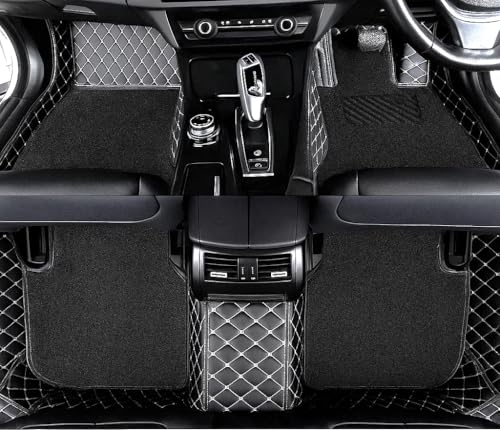 Image of SINEX Premium 7D car mat Full Set for BMW 6 Series Gt 630I | Luxury Leather Double Car Floor Mat Complete Set || 100% Waterproof and Washable Color : Black