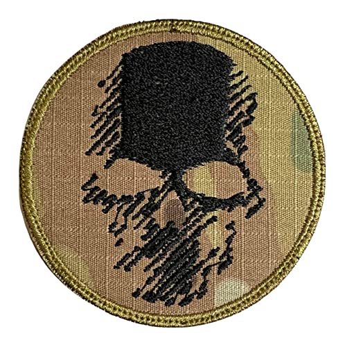 Ghost Recon Wildlands Skull Patch OCP - Funny Tactical Military Morale Embroidered Patch Hook Fastener Backing(Camouflage)