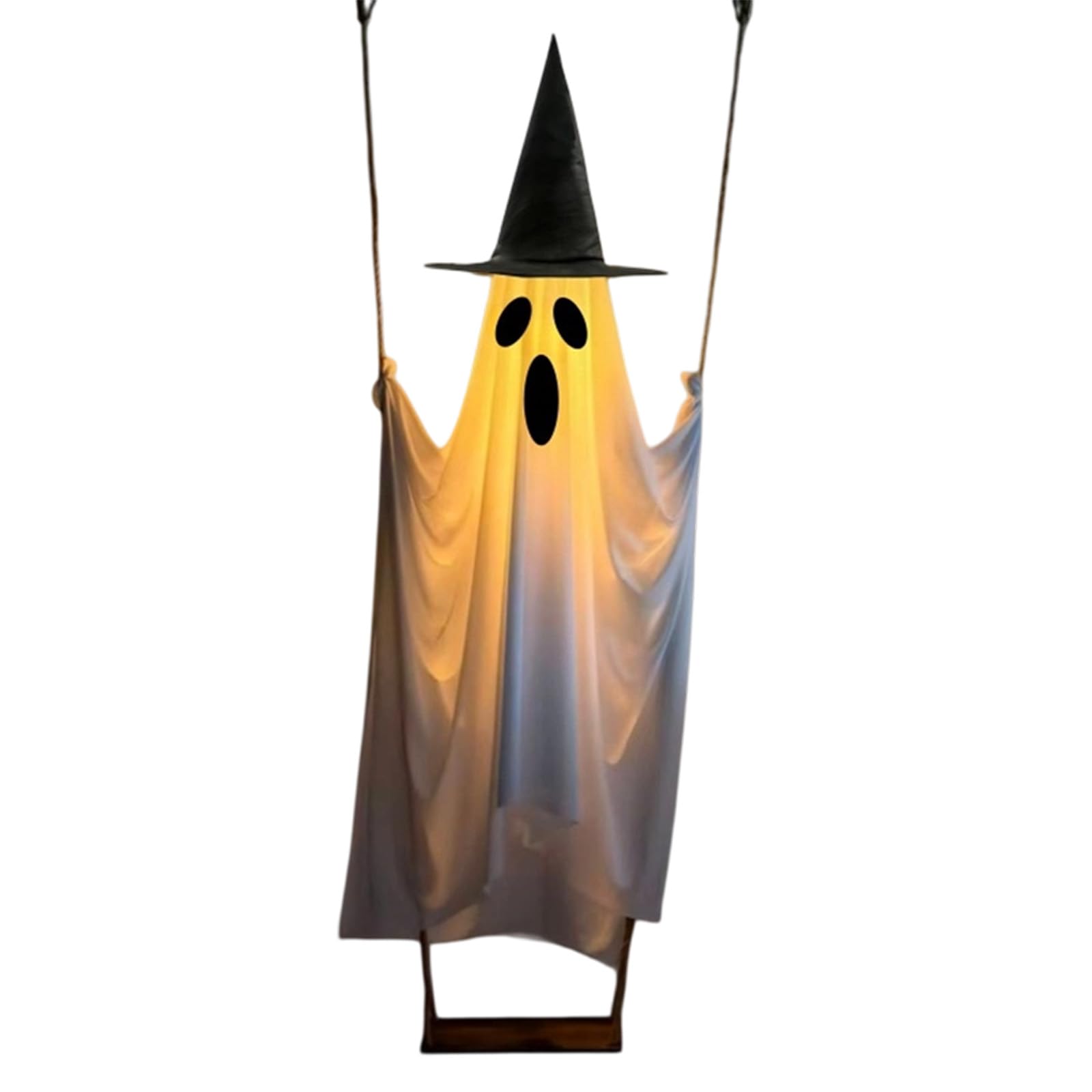 Pangboer C Entryway Halloween Swing Decoration, Lighted Seasonal Accent Display With Polyester Loth For Porch And Yard Decor Halloween Porch Decor Light Up Swing Decoration Yard Entryway Balcony Party Entrance