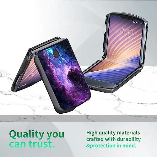 Rossy Case For Motorola Razr 5G Case, For Moto Razr 5G Flip Phone Case Slim Lightweight Hard Pc Shookproof Protection Cover For Motorola Moto Razr 5G Flip Phone 2020 Xt2071,Nebula Space Galaxy #TOP2