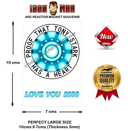 Image of Superhero Ironman Arc Reactor Nanotech Waterproof Digital Picture Magnet. Large Size 10cms x 7cms; Multi Color 1 Piece Ironman Arc Reactor Office Fridge Magnet. Iron Man Gift Souvenir AV-22