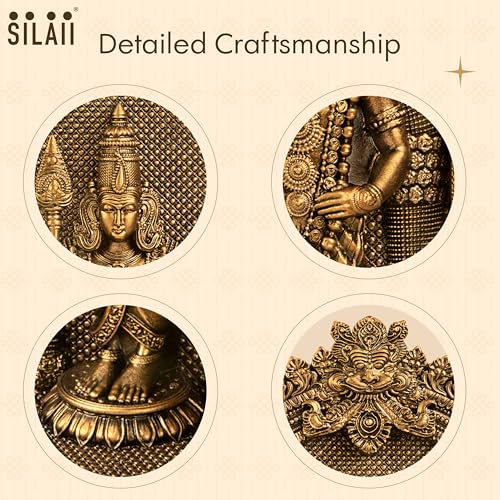 Image of SILAII Murugan Statue for Pooja & Home Decor - Antique Bronze Finish Murugan Idol | God Idols | Murugan Statue for Pooja Room | God Idols for Home Decor (12 INCHES)