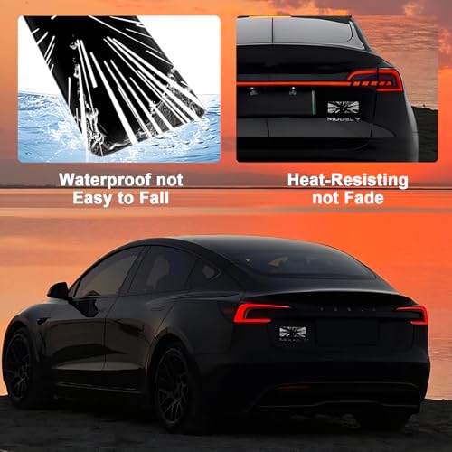 Image of Time Space Tunnel Emblem Stickers Compatible with Tesla Model 3 Y X S Cybertruck, Plaid Performance Exterior Rear Trunk Accessories Sticker Decal Decorations
