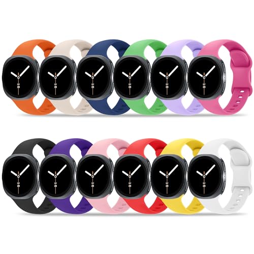 Tiorecime 12 Pack Bands Compatible with Samsung Galaxy Watch 8 40mm 44mm/Galaxy Watch 8 Classic 46mm/Galaxy Watch Ultra 47mm Band for Women Men No Gap Soft Silicone Sport Breathable Replacement Strap