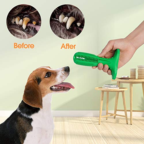 Ranphykx Dog Toothbrush Stick Dental Care Brushing Stick Effective Toothbrush for Dogs Natural Rubber Bite Resistant Toys for Dogs Pets Oral Care - Thumbnail 5
