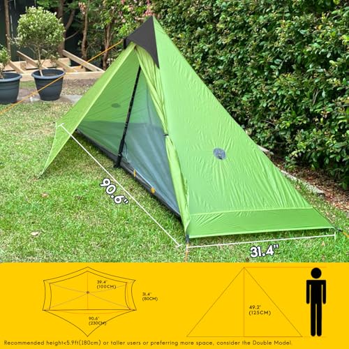 Image of LANSHAN Ultralight Waterproof 1-2 Person Backpacking Tent | Ultralight waterproof nylon, pitch anywhere, for camping & travel.