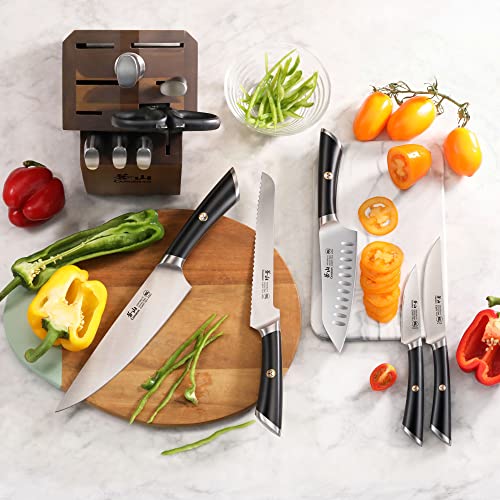 Cangshan Elbert Series German Steel Forged Knife Block Sets (12-Piece, Black) #TOP5