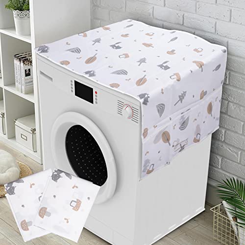 ANCIRS 2 Pack 50x130cm Anti-Slip Washing Machine Cover, Dust-Proof Washer and Dryer Covers for the Top, Washing Machine Cover Front Load for Fridge & Home Appliances