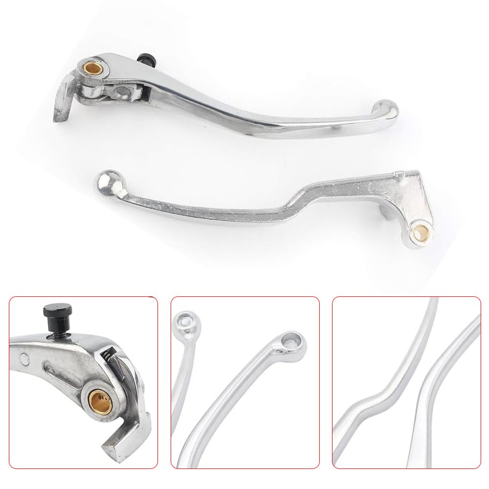 Baceyong – Ensemble de leviers de frein à main et d’embrayage pour moto, pièces de moto Compatible avec Yamaha YZF R1 / YZF-R1 2004-2012, chromé