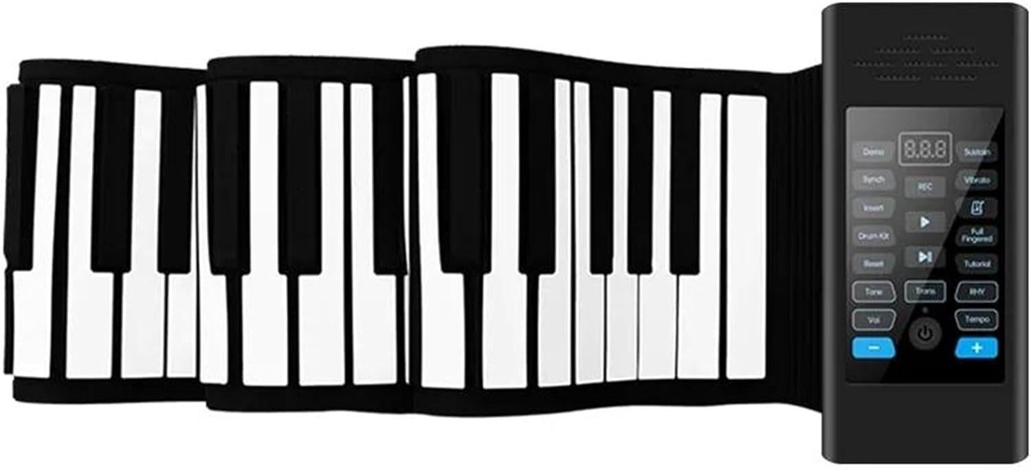 Przenośny fortepian klawiaturowy, klawiatura elektroniczna 88 klawiszy ręce zwinięty kontroler instrumenty syntezator klawiatura pianino cyfrowe pianino pianino elektryczne (kolor: B)