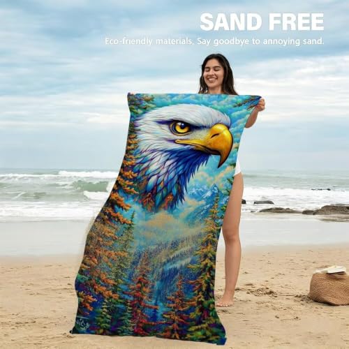 Serviettes de plage microfibre drap de bain grande taille anti-sable - 4