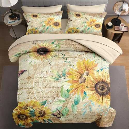 WeCozy 7 Pcs Full Size Comforter Set 2 Pillowcases & 2