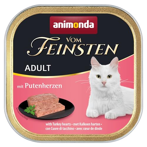 animonda Vom Feinsten Adult Fleisch Vielfalt mit Geflügel (32 x 100 g), Nassfutter für ausgewachsene Katzen, Katzenfutter ohne Getreide und Zucker, fein-stückige Pasteten