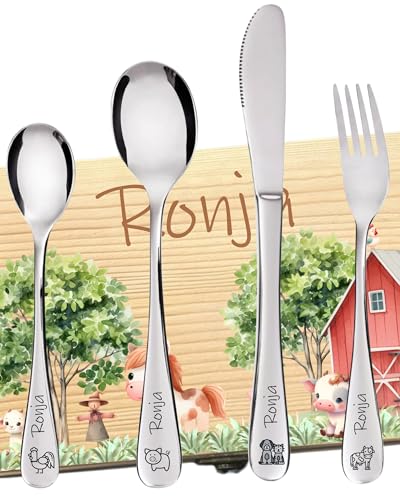 DEschenk - Couvert Enfant Personnalisé avec Gravure du Nom - Couvert Pat Patrouille pour Enfants - Set de Couvert Personnalisé Enfant Idéal pour Cadeaux...