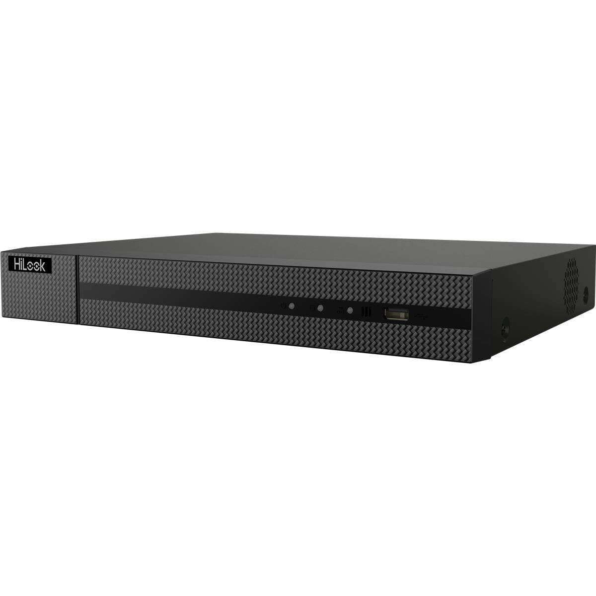 HiLook HIKVISION 4CH 4K PoE NVR - Registratore di sistema di sorveglianza per esterni e interni - Videoregistratore di rete a 4 canali - Supporta fino a 4 telecamere IP e risoluzione 8 MP