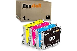 Run Star 4 Packs T060 Remanufactured Ink Cartridge for Epson t060 Printers