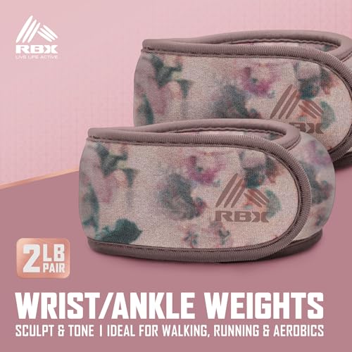 Image of RBX Wrist & Ankle Weights Set (2LB Pair /1LB Each), Adjustable Comfort Fit for Training & Toning