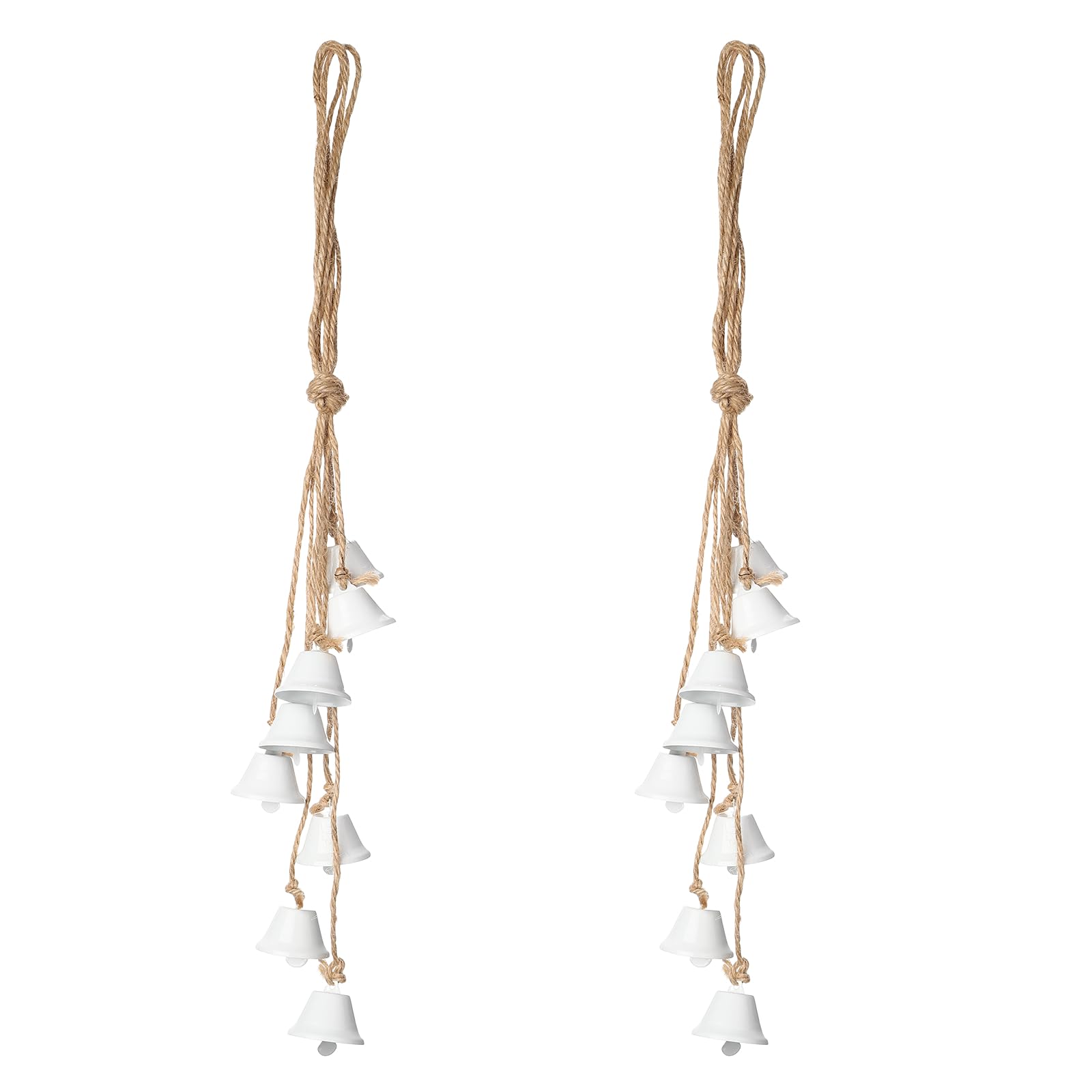 PATIKIL 2 Set Witch Bells for Door Knob, 19inch Hanging Witches-Bells String Wind Chimes Vintage Metal Retro Sound for Door for Protection Crafts Christmas Tree Decorative Wall, White
