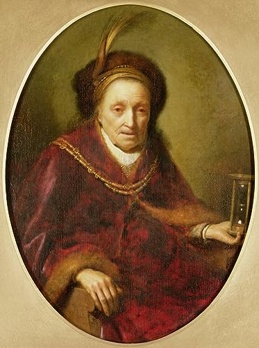 Toile peinture murale Gerrit Dou vieille femme sablier - Affiche impression salon