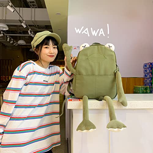 Frog Backpack Purse for Women - Student Frog Cartoon Bag Travel Daypack Casual Fashion Work Shopping Small Bag,Green3