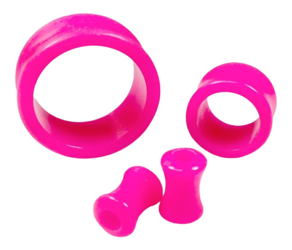 Lobal Domination Pair of Solid Pink Acrylic Ear Tunnels/Plugs - Earlet Body Jewelry - 3mm Thru 30mm!