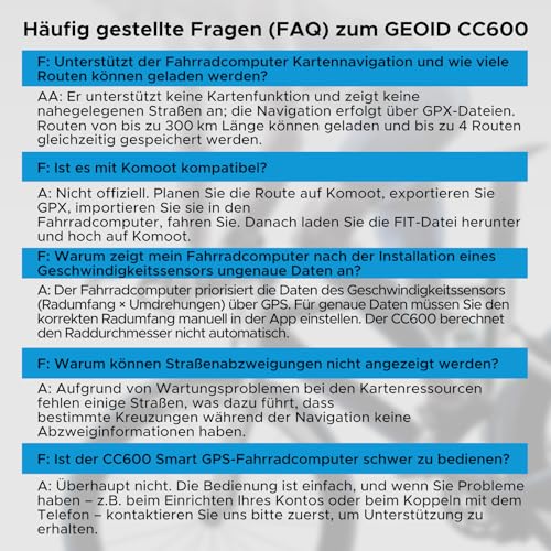 GEOID CC600 GPS Fahrradcomputer, 2,4-Zoll-Farbbildschirm, Kabellos Wasserdicht, Navigation, Benutzerdefinierte Daten, Wi