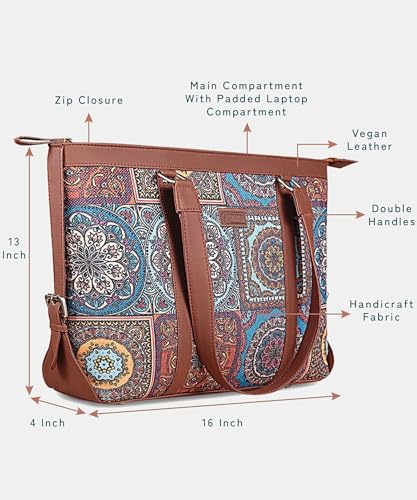 Image of Stylish Tote Bags for Office Use | Laptop Bag 15.6 inch | Purse for Women | Vegan Leather Handbag | Daily & Travel Use |