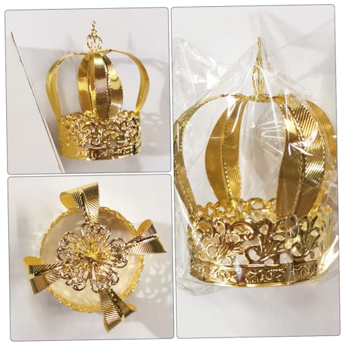 DEARMAMY シー子供用誕生日ケーキ飾り 金色のクラウンデコレーション 軽量 ポータブルアイアン製 誕生日パーティー装飾 に