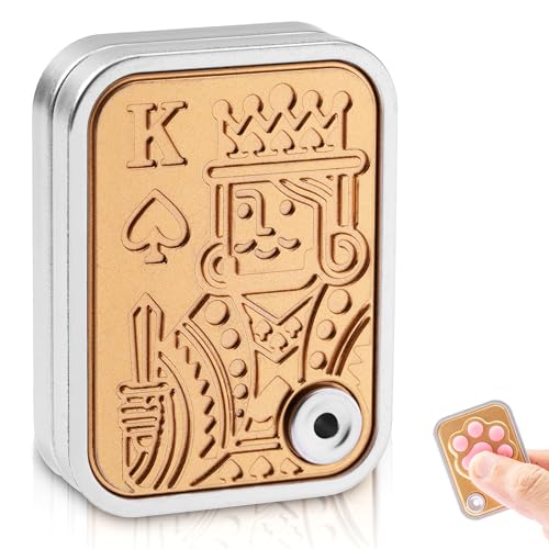 ONCOFAN Fidget Slider, EDC Poker Push Fidget Toys, Cat Claw Push Card Sensory Toys for Anxiety ADHD Autism, Cool Gadgets for Adults Teens, Gold