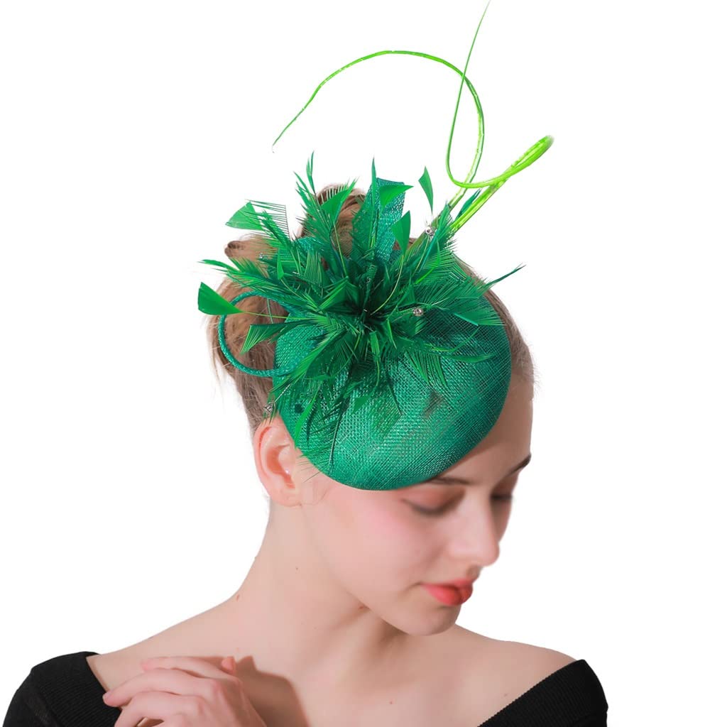 Zielone modne fascynatory kapelusze opaski dla kobiet ślubne nakrycia głowy podwieczorek damskie eleganckie nakrycia głowy akcesoria do włosów (szary 16cm)