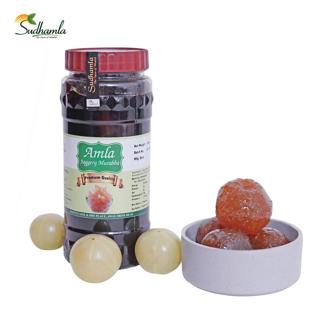 Sudhamla Homemade Organic Amla Murabba with Jaggery - 400 gm | Premium Gooseberry Preserve Sweetened with Guud, Mishri, & Khand | Export Quality, Low Processed, No Preservatives or Artificial Colors 3