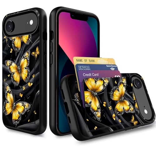 Coque iPhone Air papillon jaune étui portefeuille pour le quotidien