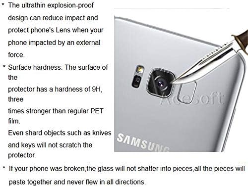 Ultra Clear Wear-Resisting Anti-Shatter Back Camera Lens Tempered Glass Screen Protector Guard Shield Saver Armor Cover Compatible with Samsung Galaxy S8+/S8 Plus SM-G955U Phone - Easy to Install