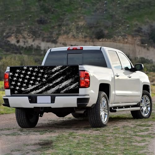 Image of Turck Tailgate Wraps Decals - 66x23.6 in Tailgate Decals for Trucks, American Flag Tailgate Graphics for Trucks Pickup Personalized Decoration, American Flag Tailgate Decal