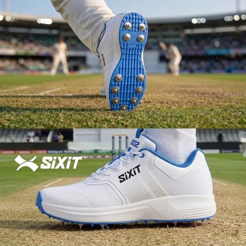 Image of AeroTech Cricket Spikes for Men, Ultra-Light Breathable Mesh, EVA Cushioning and High-Grip Spike Outsole