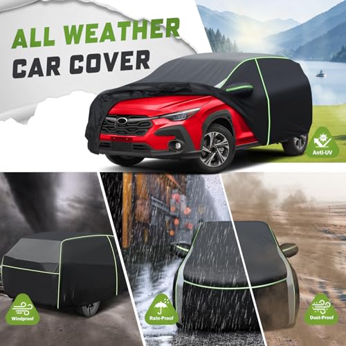 Image of Mixsuper Liner Car Cover for Subaru Crosstrek 2013-2026, 7 Layers Waterproof Car Cover Accessories for Crosstrek with Zipper Door, Windproof Straps, Reflective Strips, Anti-UV, All Weather