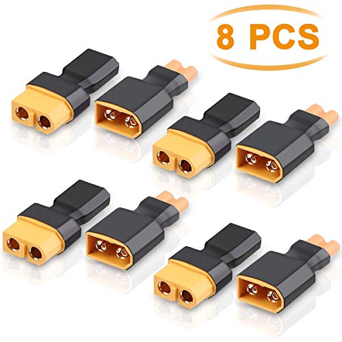 Hootracker 8pcs XT60 to XT30 Plug Female Male Adapter Converter for RC Lipo Battery FPV Drone Lipo NiMH Battery Charger ESC(4pcs Male XT60 to Female XT30 and 4pcs Female XT60 to Male XT30)