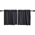 RYB HOME Small Window Curtains for Kitchen, Thermal Insulated Privacy Shades for Bedroom Basement Bathroom Door Half Window Tiers, Width 34 x Length 30 inch, 2 Panels, Light Yellow