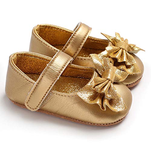 Baby Girl Shoes Mary Jane Flats with Bowknot Non-Slip Toddler First Walkers Infant Dress Shoes2