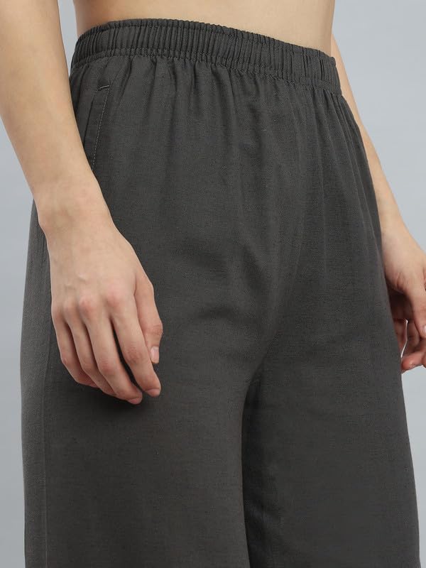 Image of GO COLORS Soft Linen Wide Pant Full Length for Women| Breathable, Mid Rise