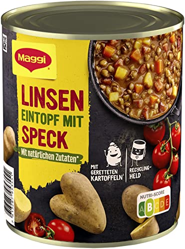 MAGGI Linsen Eintopf mit Speck, Fertiggericht für Topf & Mikrowelle, 6er Pack (6 x 800g) – Bild 3