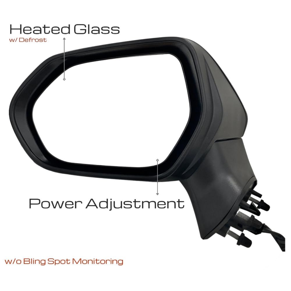 Venlcifjo Side Mirror for Toyota for Camry Hybrid XLE/SE/XLE/XSE 18-21 & XLE Navi 19-20 Power Heated Turn Signal Driver Left Side (Black)